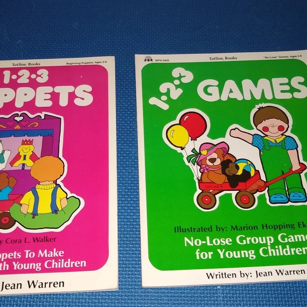 Puppets 1- 2- 3 : Simple Puppets to Make  & 1 2 3 games by Jean Warren New